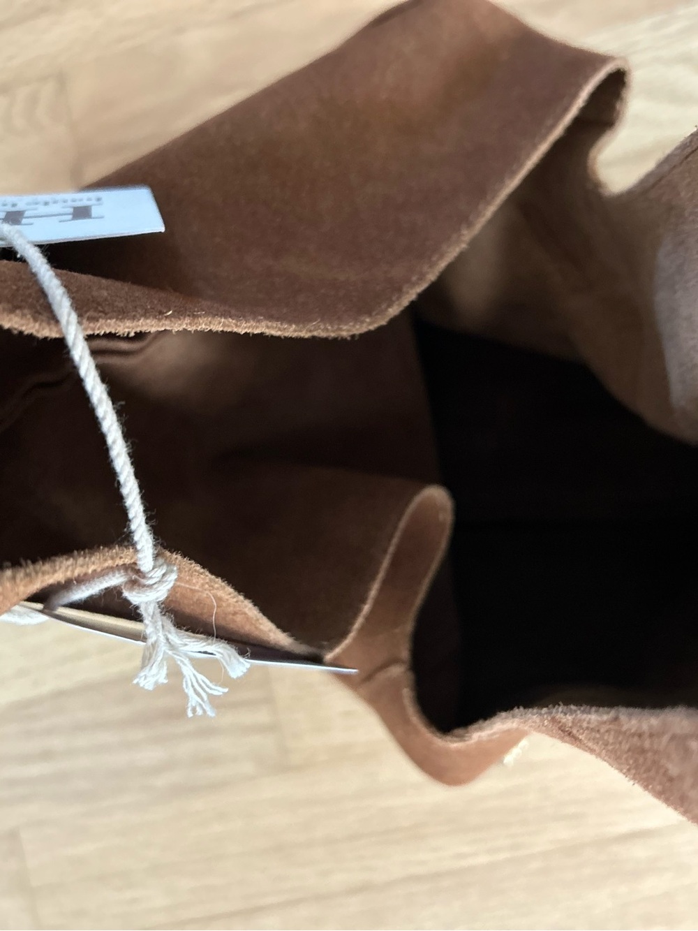 NWT Haute Hippie Triangle Suede Hobo, Cognac Brown - Picture 11 of 12